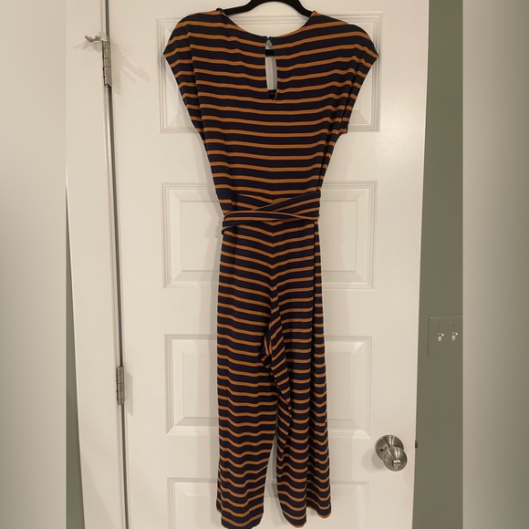 Old Navy Striped Navy and Orange Jumpsuit with tie, XS Petite - Picture 4 of 7